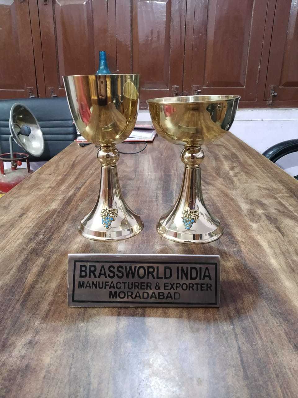 Brass Full Sized Chalice And Paten Church Engraved Church Supplies