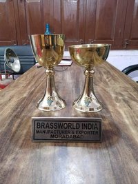 Brass Full Sized Chalice And Paten Church Engraved Church Supplies