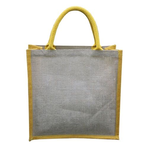 Available In All Color Pp Laminated Jute Tote Bag With Padded Rope Handle