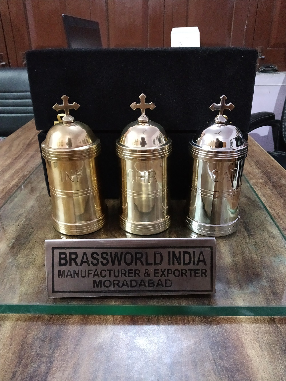Brass Golden Communion With Cross Church Supplies