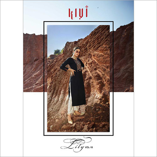 Lily Vol 18 Heavy Rayon Embroidery Work Kurti