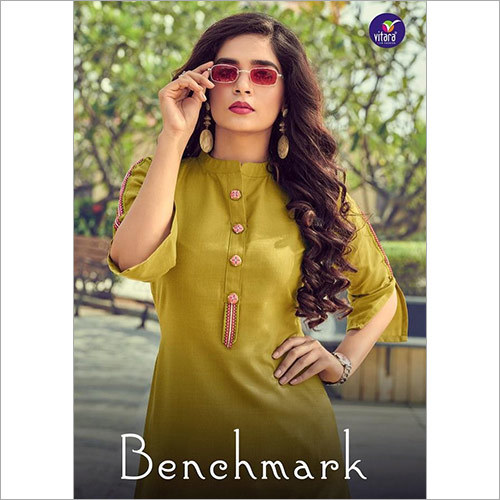 Vitara Benchmark Designer Cotton Slub Kurti Vitara Benchmark Designer Cotton Slub Kurti
