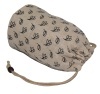 Round Shape Printed Cotton Lined Juco Drawstring Pouch