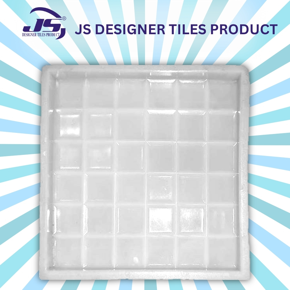 Silicone Plastic Chequered Tile Mould - 12X12 Size, Gray Color | Synthetic Silicone Plastic Material, Ideal for Making Chequered Tiles