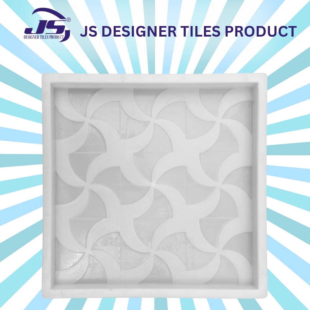 JS Chequered Tile Mould - 12x12 Inch, Synthetic Silicone Plastic, Gray Color | Durable Moulding for Chequered Tiles