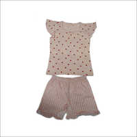 Plain 100% Girls Cotton Dress Set
