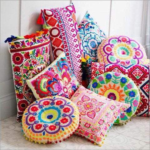 Embroidered Cotton Cushion Cover By PARIKSHIT INTERNATIONAL