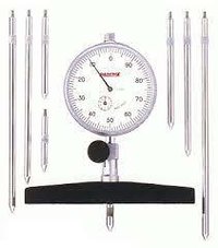 Dial Depth Gauge - Stainless Steel, 0 - 220mm Range With 4 Extension Rods (20, 40, 60, 80mm) | Two Center-pointer Type, Precision 0.01mm Measurement