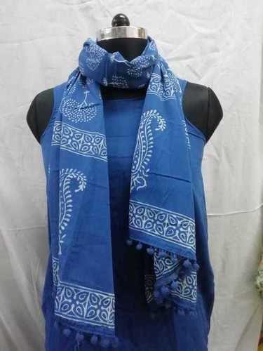 Indigo Printed Hand Block Print Stoles