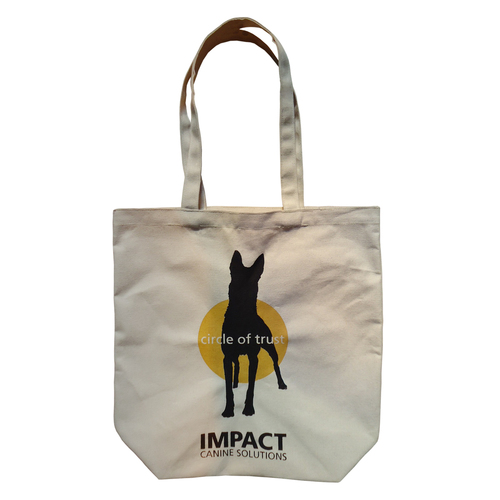 Self Handle Animal Logo Print Design 10 OZ Natural Canvas Tote Bag