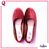 Ladies Hub Embellished Velvet Ladies Ballerina Shoes