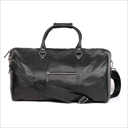 Black Color Holdall Leather Bag