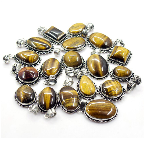Silver Plated Gemstone Pendant Lot By GEMSTONE FACTORY