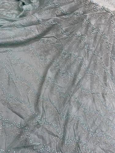 Embroidery Chinon Fabric - Embroidered Design, Exceptionally Soft Texture, Available in Different Colors, Custom Length for Garment Industries