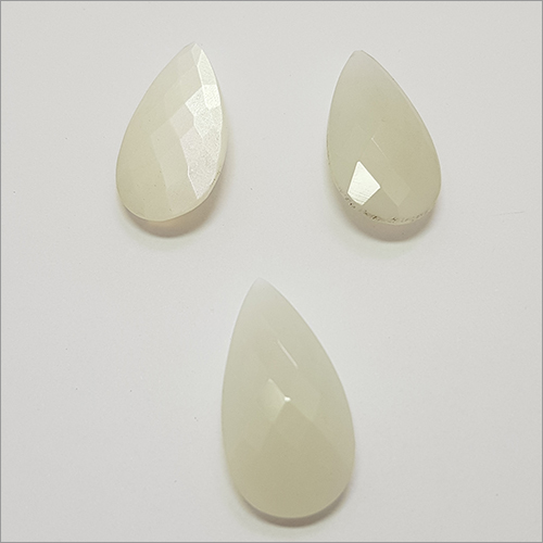 Pear Briollete Faceted White Moon Stone