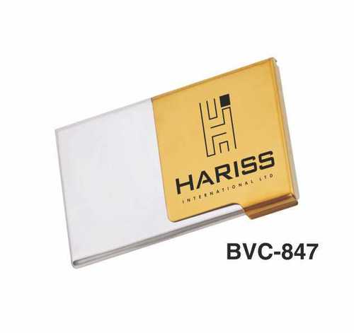 Half Golden Metal Card Holder