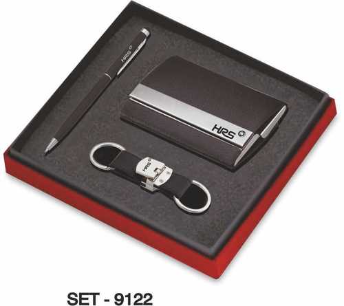 3 pcs Promotional Gift Set (Premium Keychain, Pen & Business card Holder)