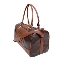 Brown Leatherette Duffle Bag