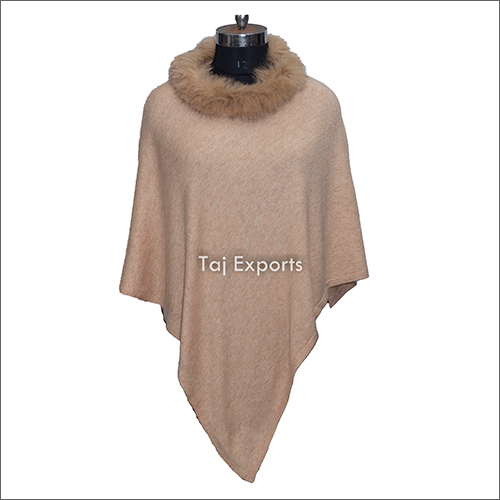 Light Brown Ponchos With Furr Shawls