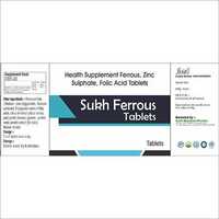Health Supplement Zinc Sulphate Folic Acid Tablets