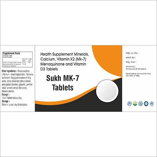 Health Supplement Minerals Calcium Vitamin K2 MK-7 Menaquinone And Vitamin D3 Tablets
