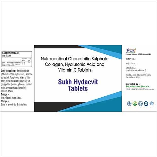 Nutraceutical Chondroitin Sulphate Collagen - Hyaluronic Acid And Vitamin C Tablets