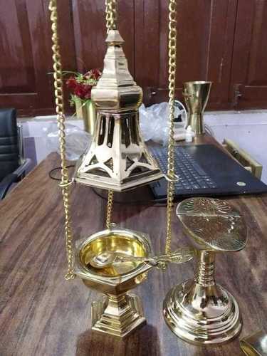 Brass Holy Censer With Tong Spoon And Boat Church Supplies