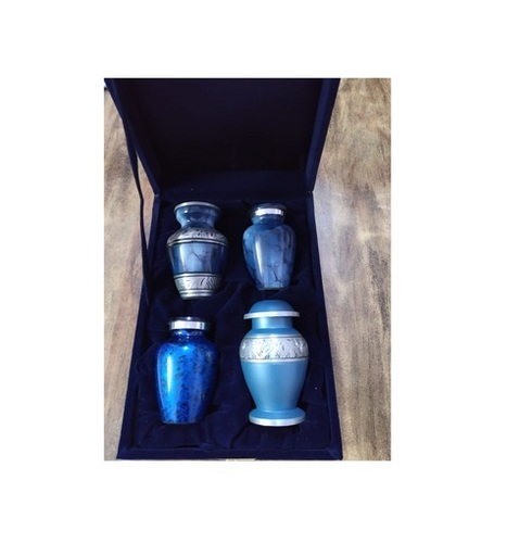 Brass Different Types Of Blue Keepsake Urn Funeral Supplies