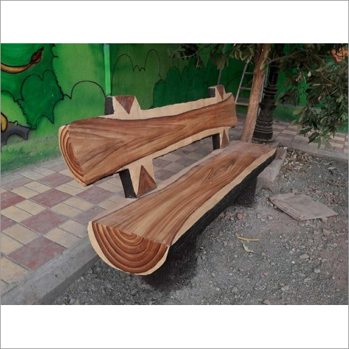 Wooden Finish Concrete Bench