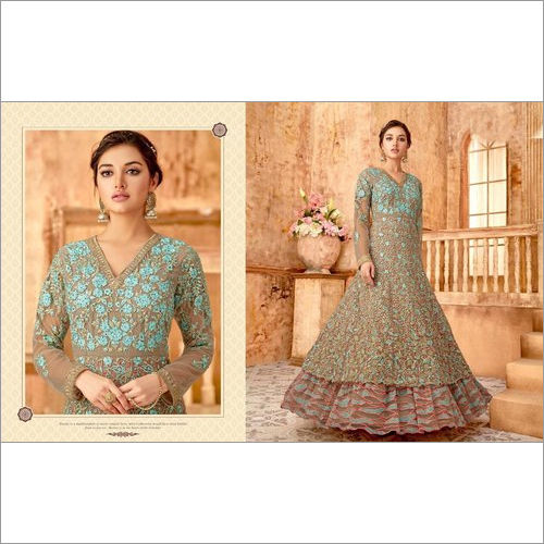 Ladies Indo Westerns Embroidered Dress - Color: Multicolor