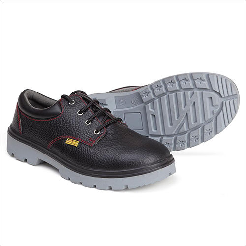 Black Rubber Sole Safety Shoes