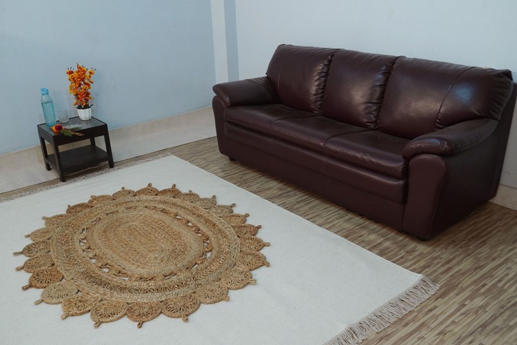 Hand Woven Jute Braided Round Carpet