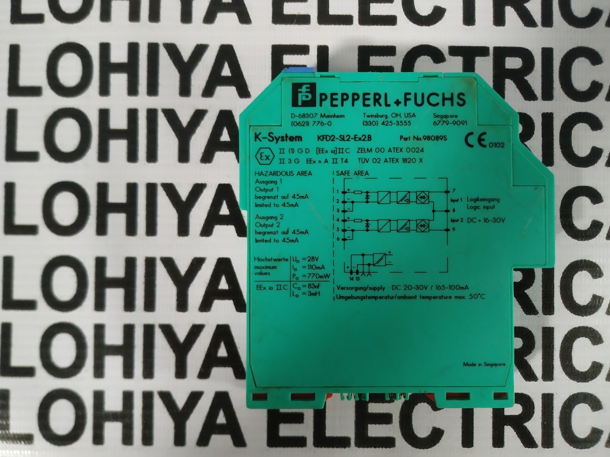 PEPPERL + FUCHS Amplifier Module KFD2-SL2-EX2.B