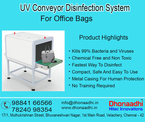UV Conveyor Disinfection System For Office Bags