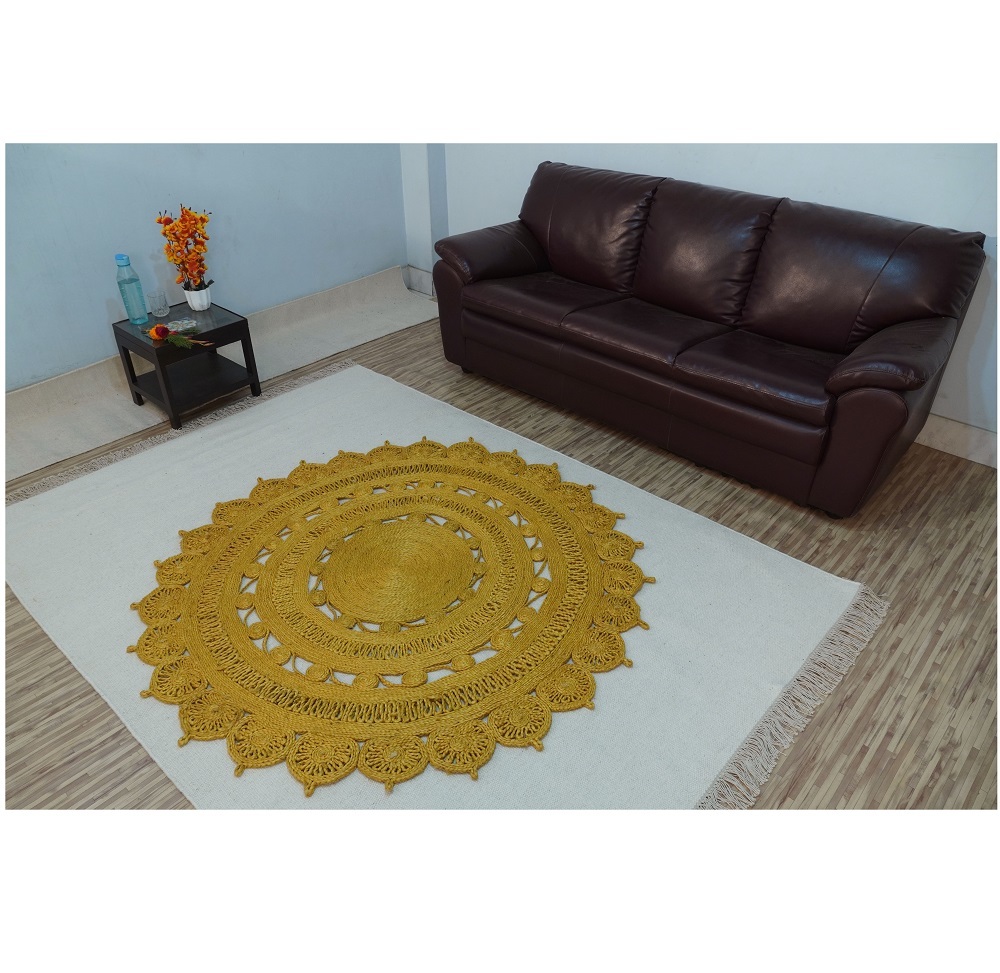 Hand Woven Jute Braided Round Carpet