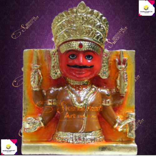 Nakoda Bhairav Marble Statue - Premium Polished Marble, Custom Sizes from 3 Inches to 6 Feet, Elaborately Curved and Painted Design for Home and Outdoor Decoration, Perfect for Religious Activities and Weddings