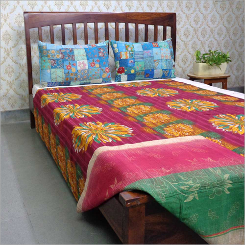 Reversible Vintage Kantha Old Quilt By CHANDEL TEXTILE