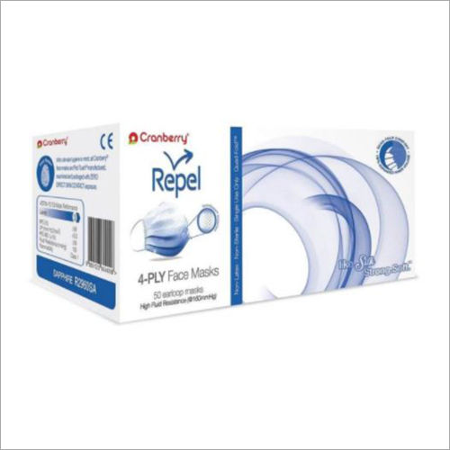 Repel 4 Ply Ear Loop Anti-Fog Fluid Resistance Face Mask