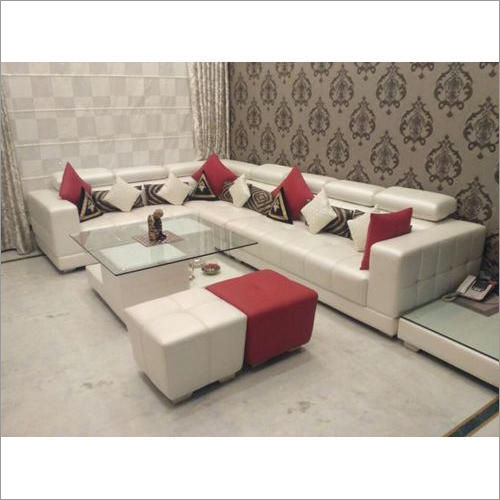 Leather L Shape Sofa Set