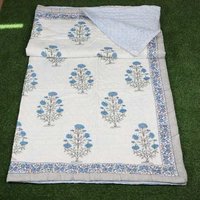 Block Printed Cotton Kantha Quilt