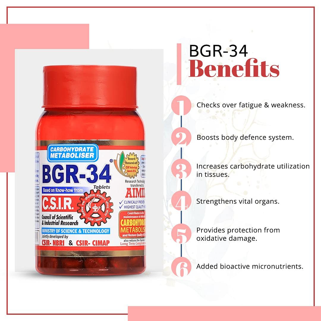 AIMIL BGR-34 Herbal Tablets (100 Tablets)