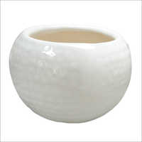 Round White Ceramics Pots