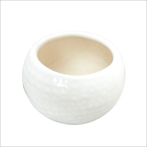 Round White Ceramics Pots