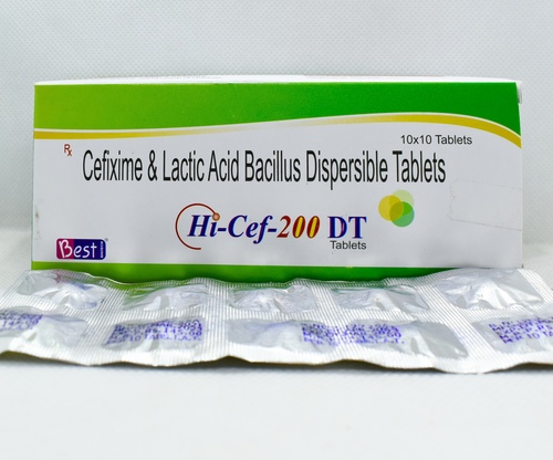 CEFIXIME 200 mg+Lactic Acid Bacillus 2.5 billion Spores Dispersible Tablets
