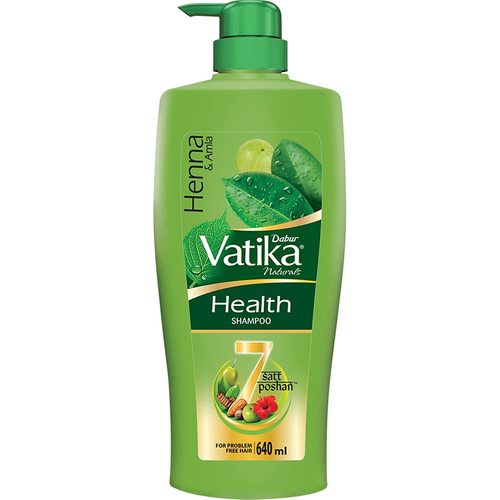Dabur Vatika Health Shampoo, With Henna And Amla For Problem Free Hair - 640Ml Volume: 640 Milliliter (Ml)