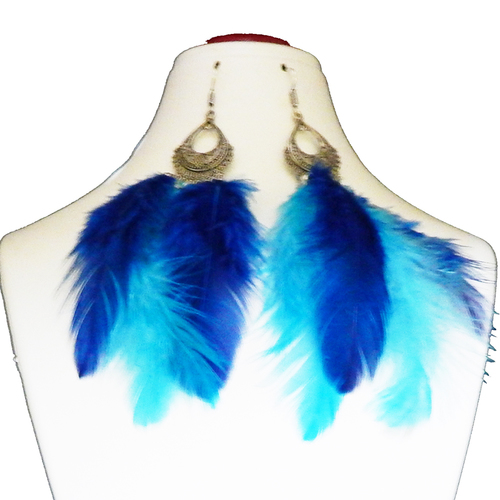 Oxidized Metal with Feather Earrings