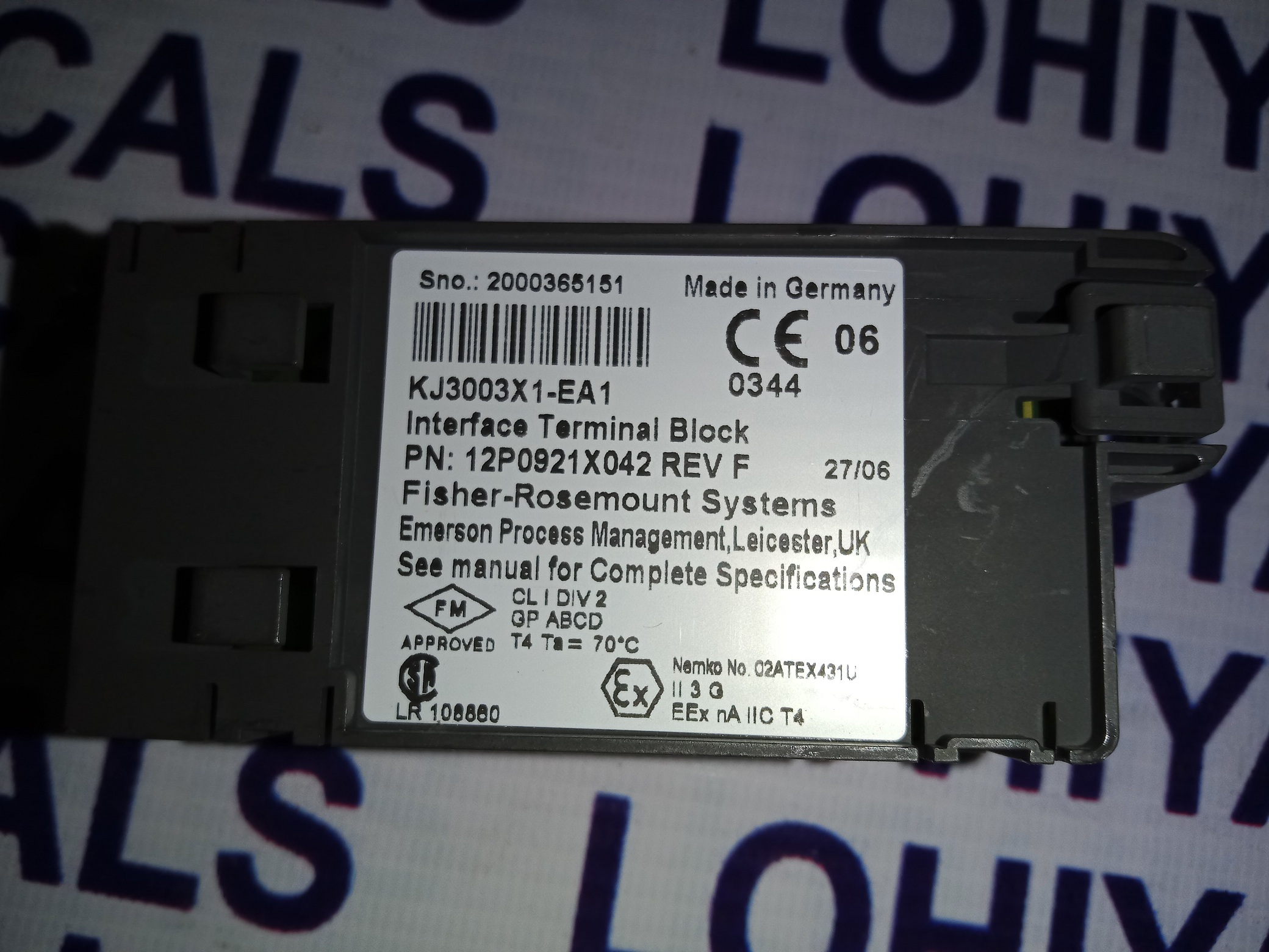 EMERSON TERMINAL BLOCK KJ3003X1-EA1