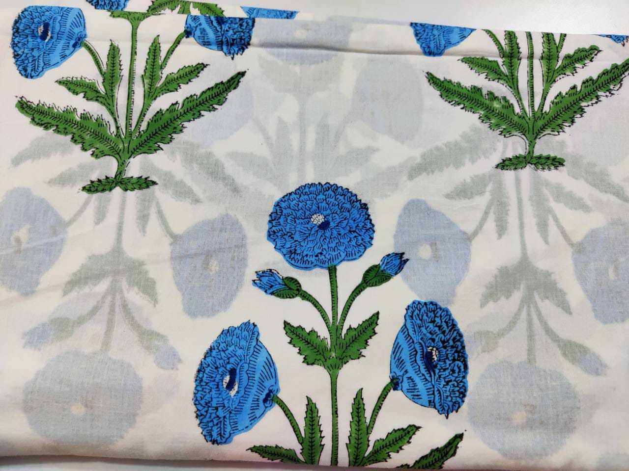 Hand Block Mughal Printed Cotton Fabric