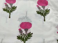 Floral Block Printed Cotton Fabric
