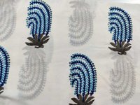 Blue Flower Cotton  Printed Fabric